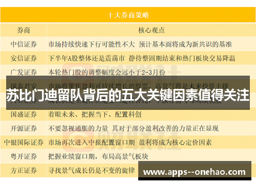 苏比门迪留队背后的五大关键因素值得关注